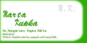 marta kupka business card